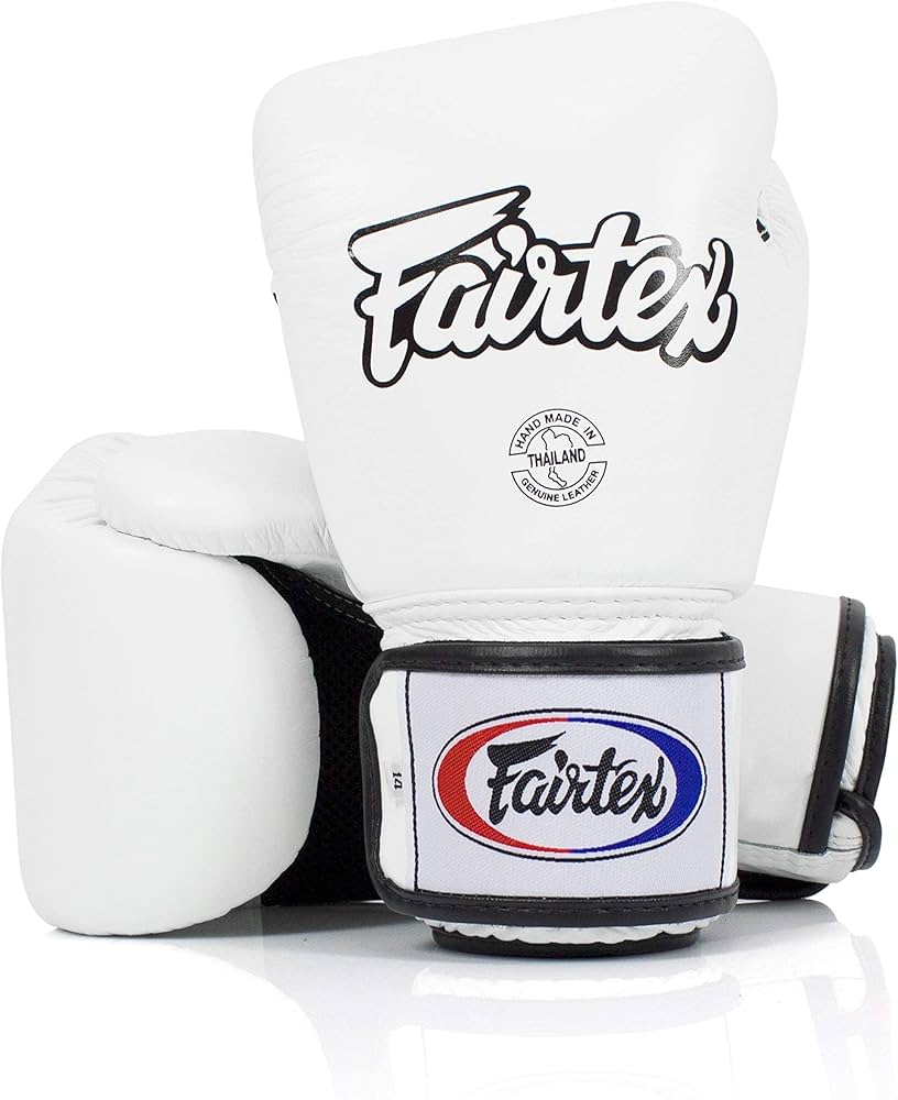 Guantes de Boxeo Muay Thai Fairtex BGV1 12oz – Blanco